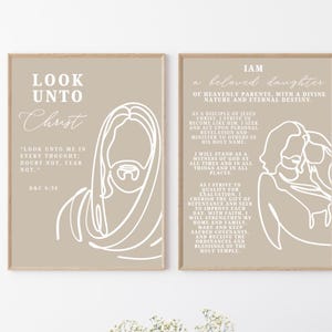 LDS 2025 Youth Theme Look Unto Christ D&C 6:36 prints  -Young Women Gift - - LDS Girls Camp - Printable - instant download