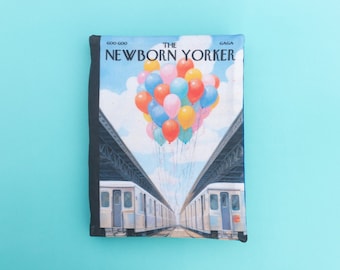 Baby Crinkle Book- Newborn Yorker Magazine Parody Baby Shower Gift BALLOON TRAIN