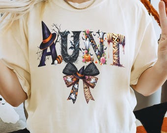 Spooky Auntie Halloween Shirt: Custom Comfort Colors Tee