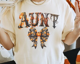 Spooky Auntie Halloween Shirt: Custom Comfort Colors Fall Tee