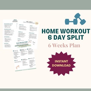 6 Day Workout Split Etsy