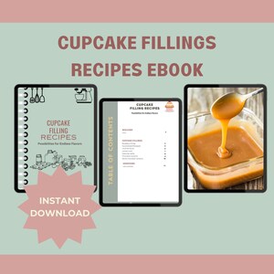 Cupcakevullingen Recepten EBOOK, Taartvullingen Recepten, Gemakkelijke zelfgemaakte recepten, Afdrukbare recepten, Eenvoudige recepten, Recepten voor beginners, PDF