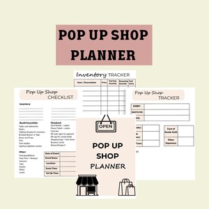 Editable Pop Up Shop Planner, Pop Up Shop Checklist, Pop Up Shop Tracker, Inventory Tracker, Canva Template, Small Business Planner, Digital