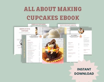 Cupcake Recipes, Cake Recipes, Baking Recipes, Frosting Recipes, Printable Recipe, Home Baking, Digital, PDF Recipe, Learn About Cupcakes