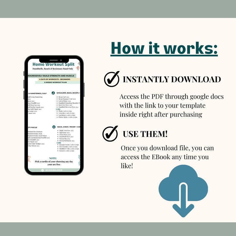 Home Workout 4 Day Spilt/strength Training Beginners Program/workout ...