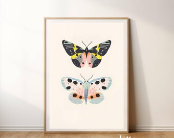Colorful butterfly wall art Printable butterfly artwork Butterflies collection Print: Abstract Insect Wall Art 165