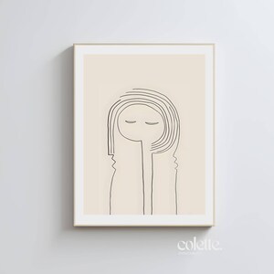 Abstrakte Figur Linie Zeichnung Wand Kunst Moderne Skizze Poster Printable Statement Wand Dekor Linie Portrait Kunstwerk Einfacher Subtiler Farbdruck 52