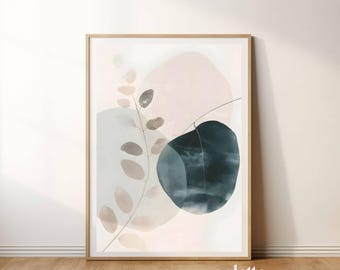 Abstract Green Watercolor Print: Modern Shape Wall Art (Digital Download) 187