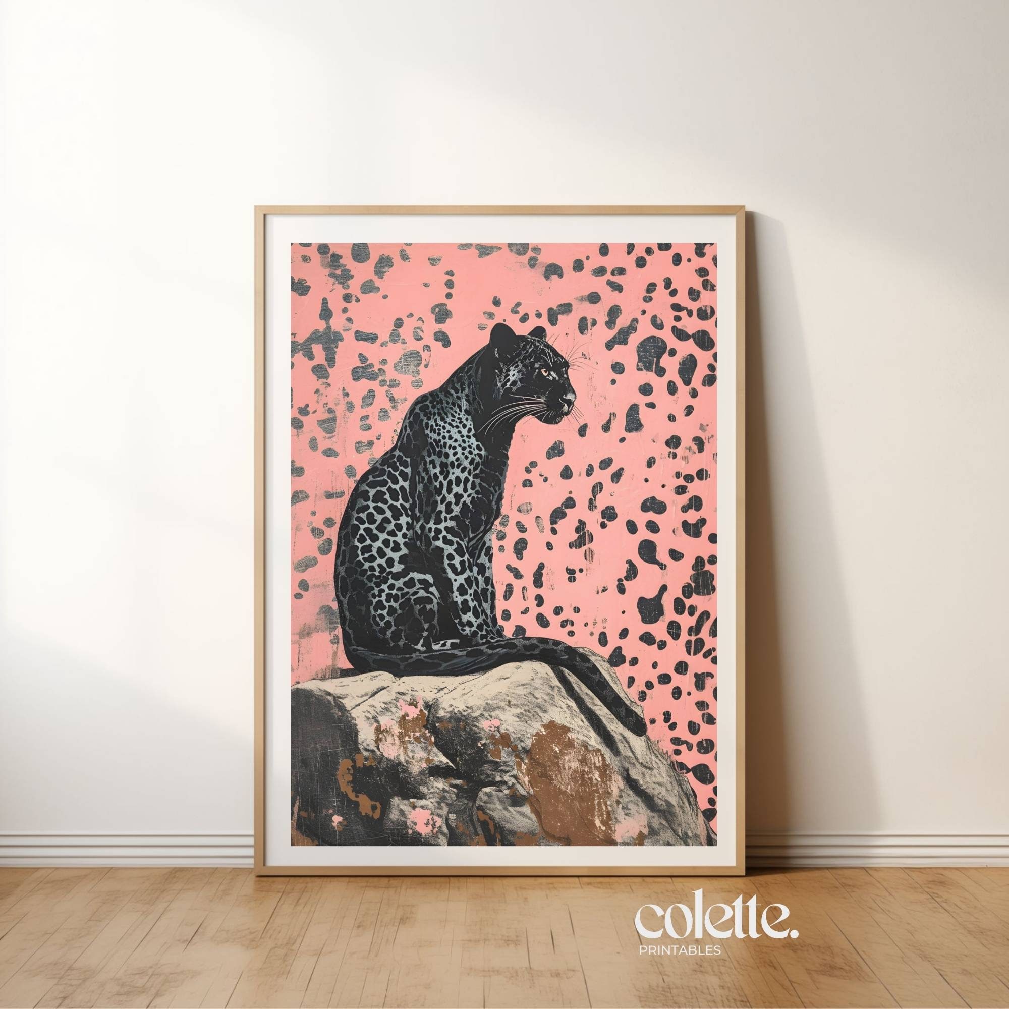 Black Panther Poster Printable Wild Cats Wall Art Leopard Print Cheetah ...