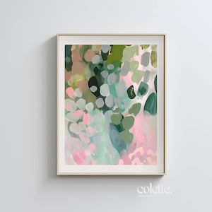Abstraktes Blumenbild DRUCKBARE Wandkunst |Digitaler Download |Blüten Bild|Rosa Blumen Kunst 1
