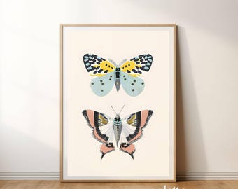 Colorful butterfly wall art Printable butterfly artwork Butterflies collection Print: Abstract Insect Wall Art 162