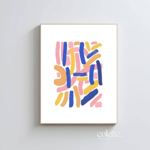Modern Colorful Wall Art Line Art Print Abstract Art Printable Art Multicolor Statement Artwork Home Decor Nursery Digital Download