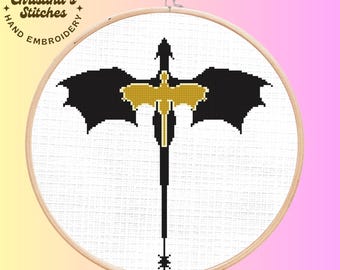 Fourth Wing Dragon Cross Stitch Pattern | Empyrean-Inspired Fantasy Embroidery PDF | Instant Download