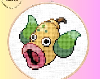 Weepinbell Cross Stitch Pattern: Retro Gaming Embroidery (PDF Pattern)