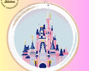 Enchanting Castle Cross Stitch Pattern: Magical Disney-Inspired Design for Happiest Place Embroidery (PDF)