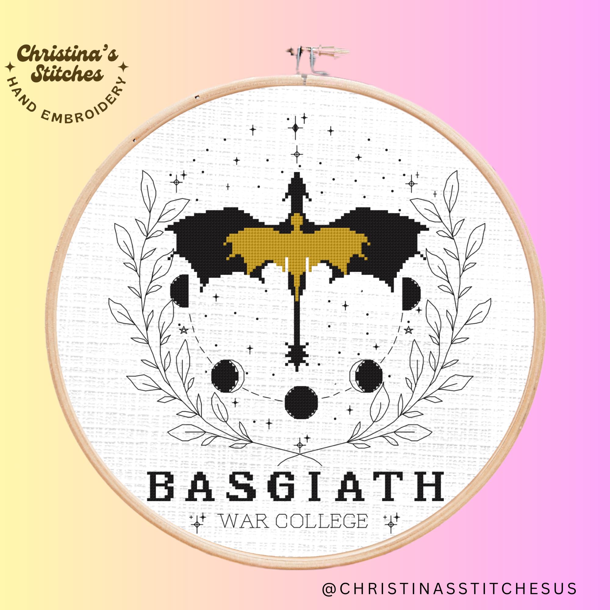 Basgiath War College Cross Stitch Pattern: Dragon Design (Digital PDF Download)