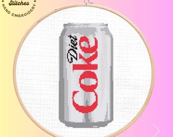Diet Coke Can Kreuzstichmuster - Sofortiger PDF-Download für Soda-Liebhaber & Handarbeitsliebhaber