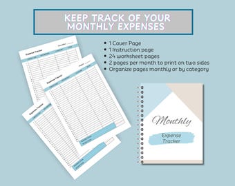 Printable Monthly Expense Tracker: Personal & Business (PDF)
