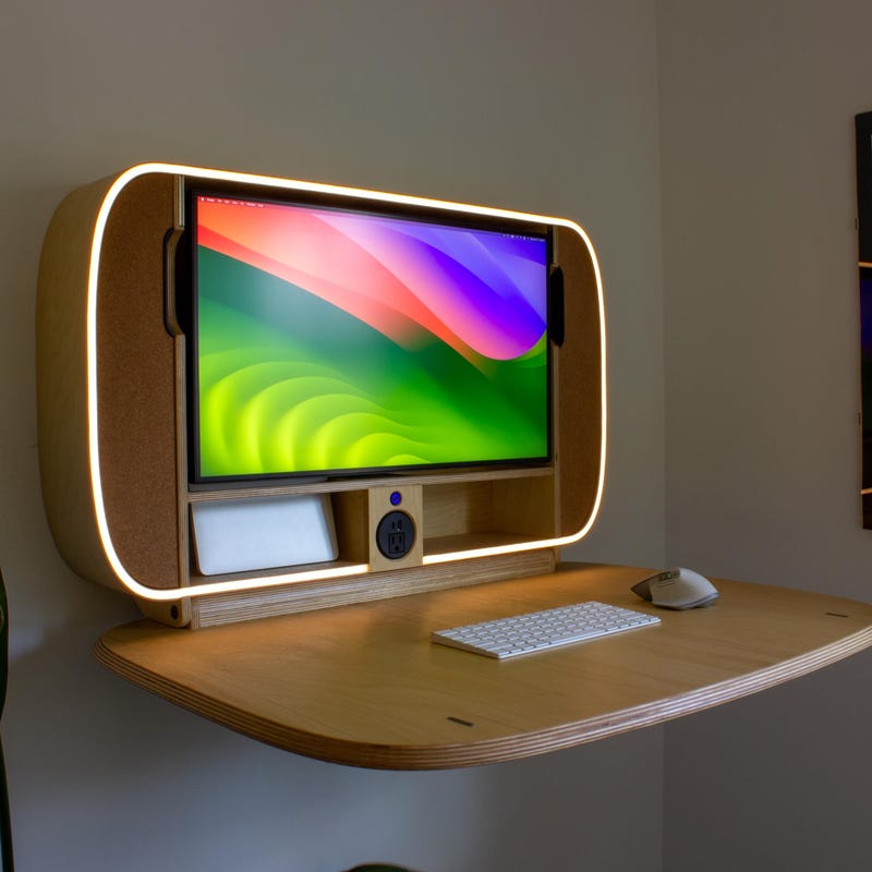 Hidden Monitor Desk - Etsy