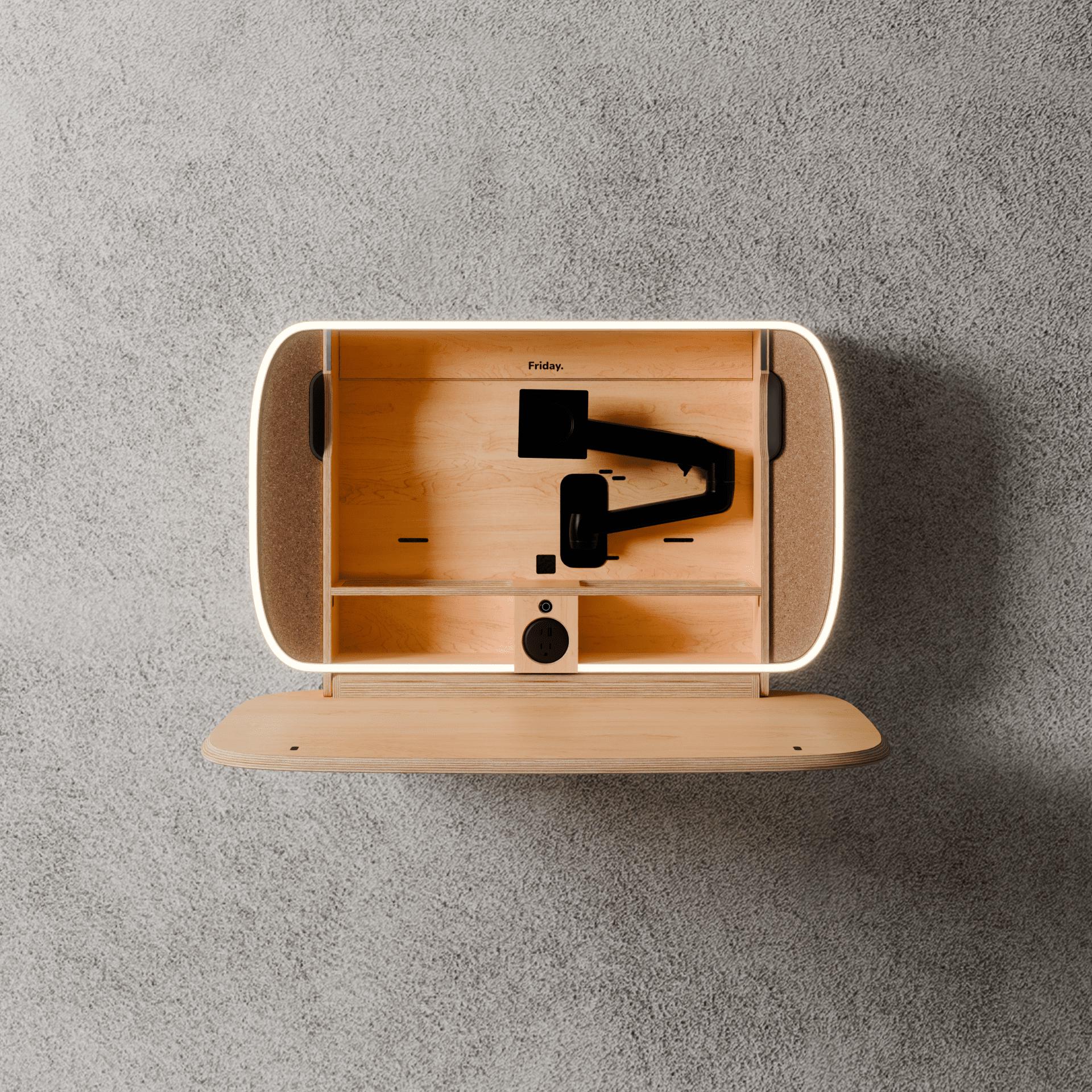Clamshell 36 - Space-saving Folding Murphy Desk With Monitor - Etsy