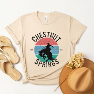 Chestnut Springs T Shirt, Bookish Cowboy Romance Shirt, Grunge Sunset Silhouette Cowboy Shirt, Chestnut Springs Cade, Gift for Reader