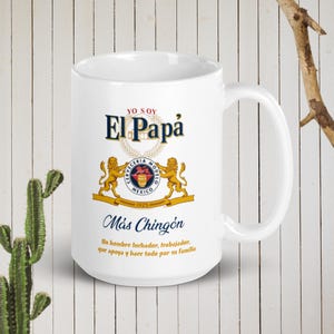 El papa mas chingon regalo para papa White glossy mug gift for dad double sided
