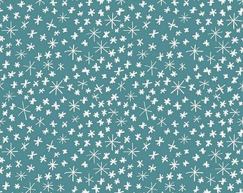 FLANNEL Nice Ice Baby Teal Snowflake - F12574 Riley Blake Designs, FLANNEL Cotton Fabric