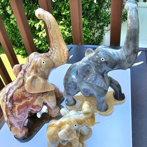 Elefantes de marble natural hechos a mano