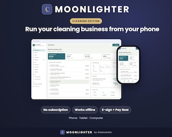 Moonlighter | Städapp för företag, faktura, projekt- och utgiftsspårning, digital signatur, ingen prenumeration