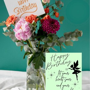 Alles Gute zum Geburtstag Grußkarten | Feen Design | Perfekt für Feiern, Geschenke, Wünsche, 5 x 7 vertikale Karte