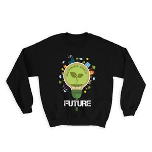 Énergie durable écologique, passez au sweat-shirt vert Éoliennes en cadeau Produits laitiers en papier kraft rustique