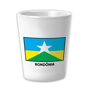 Rondonia Ceramic Shot Glass Gift Brazil Flag Country State Brasil Estado