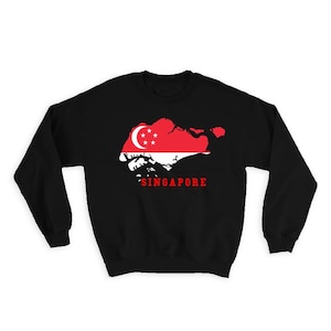 Singapore MAP Flag Sweatshirt Gift Singaporean Epat Country Pride