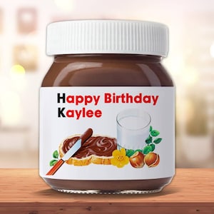 Personalized Label For Nutella Jars Birthday Celebration Sticker Vinyl Custom Party Favors Fun Gift Personal Jar Name Promotional Logo