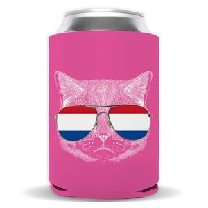Cat Netherlands Flag Regular Can Insulator Gift Sunglasses Dutch Holland