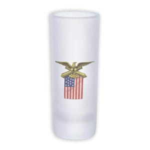 Eagle Flag Vintage Americana Frosted Shot Glass Tall Gift