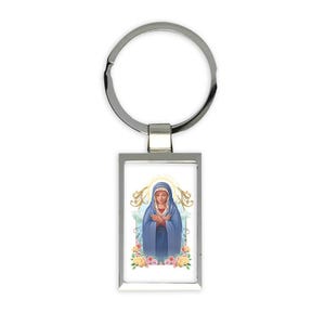 Unsere Dame Jungfrau Maria Geschenk rechteckiges Keychain katholische Heilige religiöser Heiliger Heiliger Gott