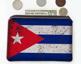 Cuba Coin Purse Gift Flag Retro Artistic Cuban Expat Country Made In USA