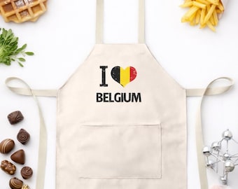 Delantal con la bandera de Bélgica, regalo, escudo del país, expatriado belga