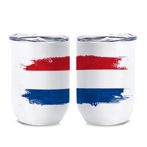 Netherlands Wine Tumbler Gift Distressed Flag Vintage Dutch Expat Country