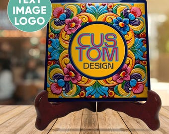 Personalized Ceramic 4&quot;x4&quot; Tile Customized Decorative Photo Pet Memorial Gift, Housewarming Your Photo Tile Family Couple Wall Hanging