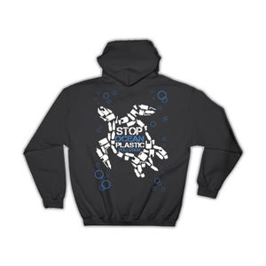 Eco Stop Ocean Plastic Pollution Hoodie Gift Tortue en papier kraft recyclée Respectueux de la nature