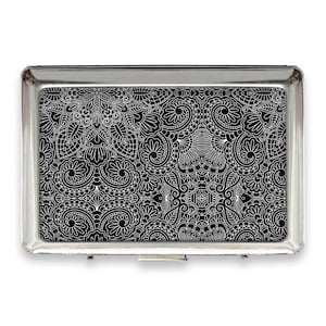 Hucha de regalo con diseño de mandala negro, moderna y contemporánea, para decoración del hogar.