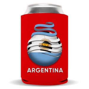 Argentina Soccer Flag Regular Can Insulator Gift Football Country Pride Argentinian