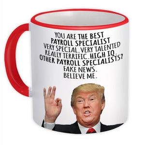 ESPECIALISTA EN NÓMINAS Taza divertida de Trump Regalo Ideal para cumpleaños Navidad Empleos