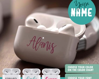 Personalized AirPod Vinyl Sticker, Custom AirPods Decal, Customizable AirPods Name Sticker Label, Monogram AirPods Sticker Your Own Design