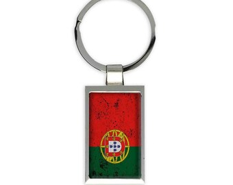 Porte-clés Drapeau Portugal En Toile élastique - Fermoir Métal Argenté - Cadeau Patriotique