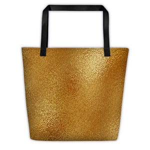 Personalized Tote Bag Abstract Faux Gold Beach Bag Gift Pattern Gradient