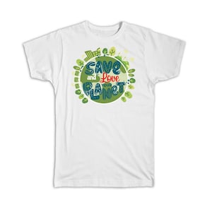 Eco Save Love Your Planet T-shirt en papier kraft cadeau arbres verts écologiques protection de la nature