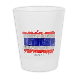 Szklanka do shotów z flagą Tajlandii, nazwa kraju, prezent, oryginał